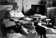 Henri Matisse and one of his cats