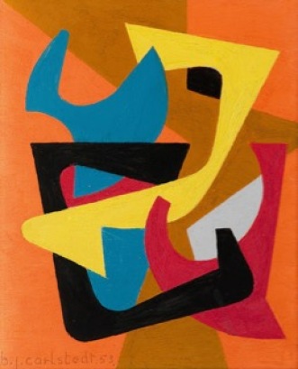 Composition, 1953, Birger Carlstedt, huile sur panneau, 29 x 24 cm © Birger Carlstedt