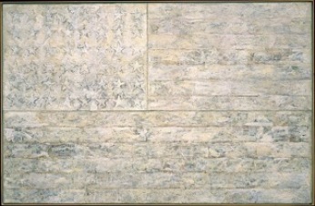 White Flag, 1955, Jasper Johns, The Met Peinture à l'encaustique et à l'huile, journaux, fusain 198,9 x 306,7 cm ©Jasper Johns/Licensed by VAGA, New York, NY